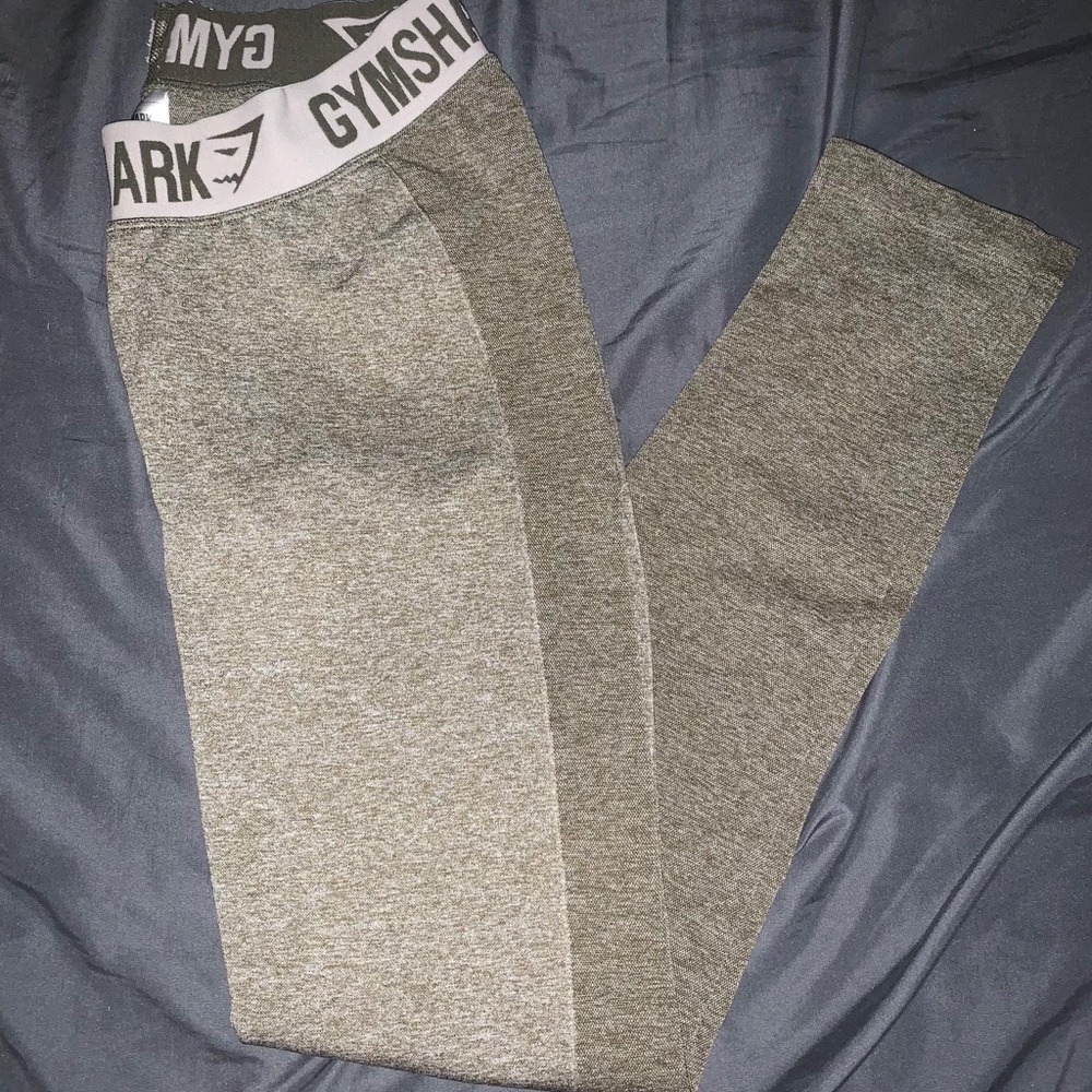 olive green gym shark leggings